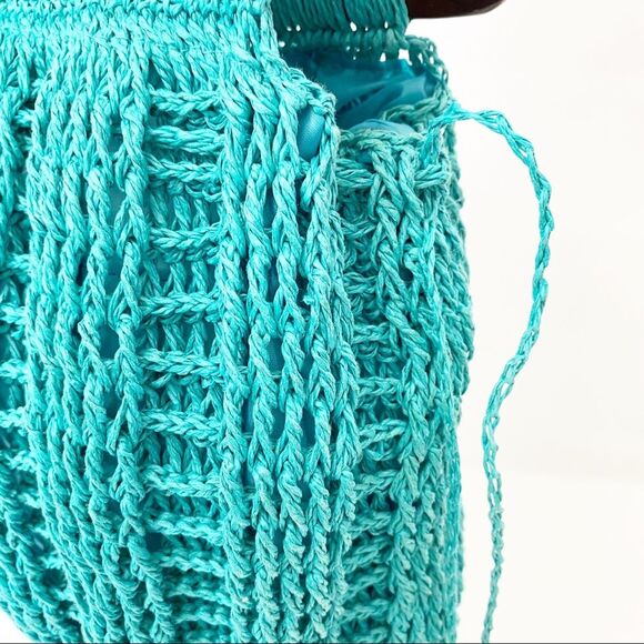 Cappelli Straworld Teal Paper Purse Bag - Picture 7 of 10